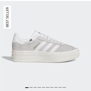 EUC Adidas Gazelle Bold Gray and White platform sneaker, Women's 7